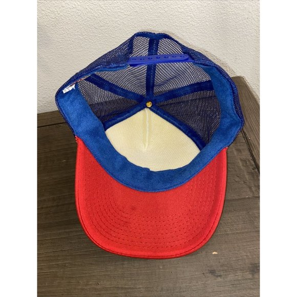 VTG SNAPBACK TRUCKER HAT RED WHITE BLUE WAVES OTTO COLLECTION - Picture 5 of 8